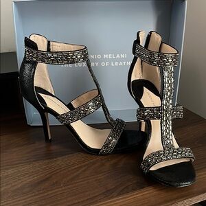 Antonio Melani Black Studded Stiletto Heels